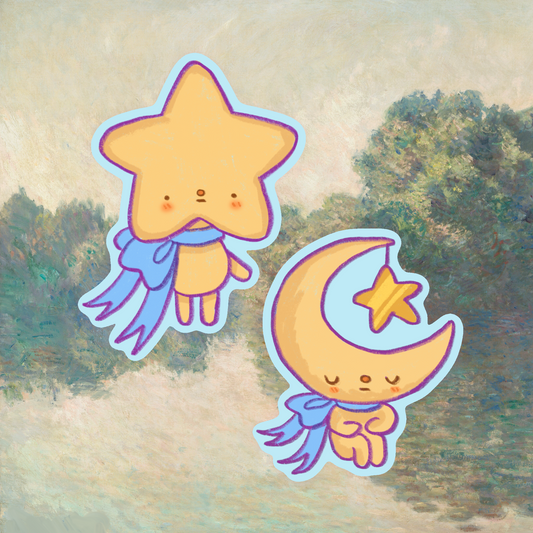 star and moon sprite sticker